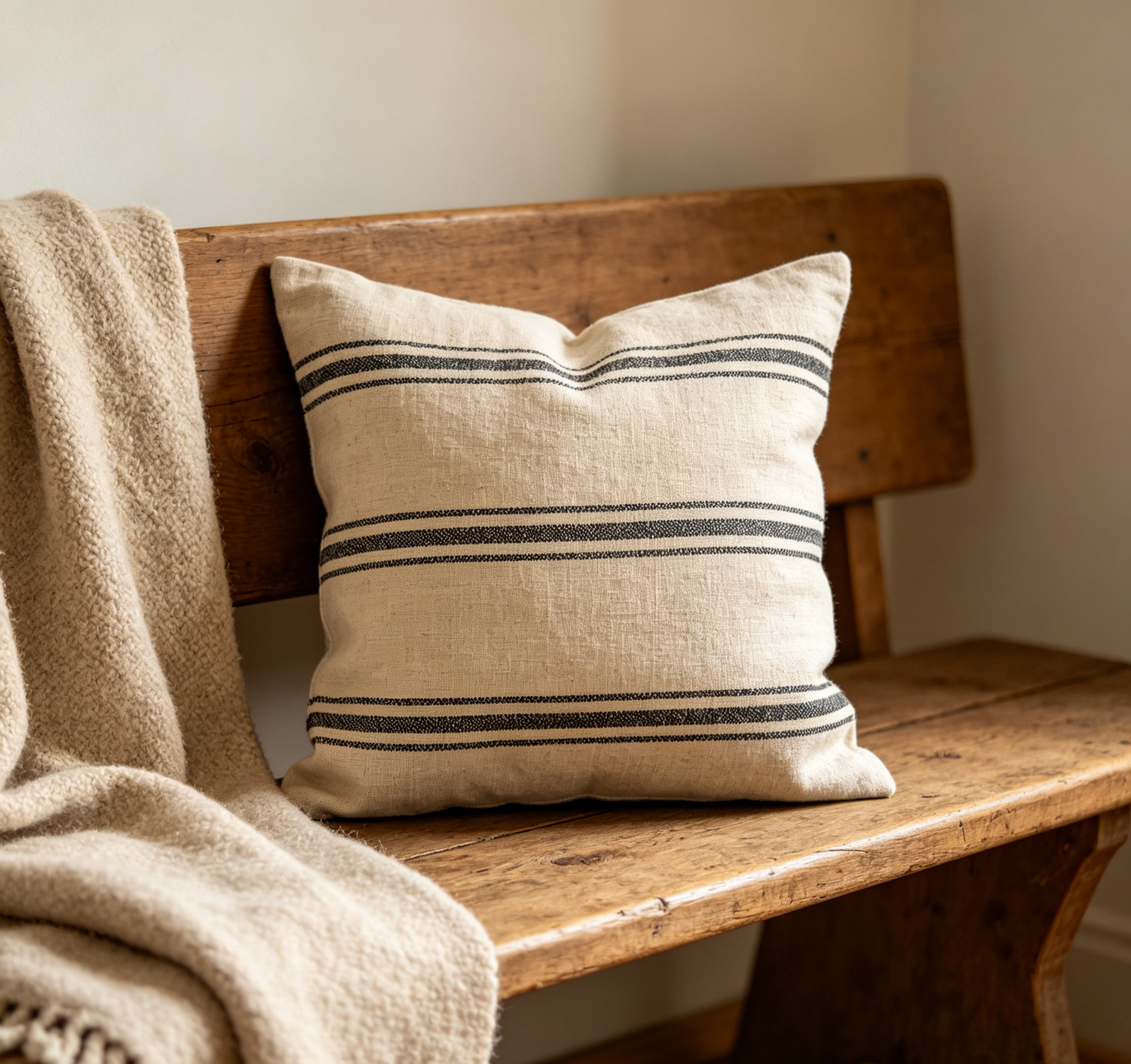 Farmhouse Stripe Pillow Cover